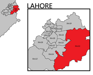 <span class="mw-page-title-main">NA-122 Lahore-VI</span> Constituency of the National Assembly of Pakistan created in the 2018 delimitation exercise