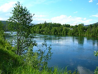 Langvassåga river in Rana, Norway