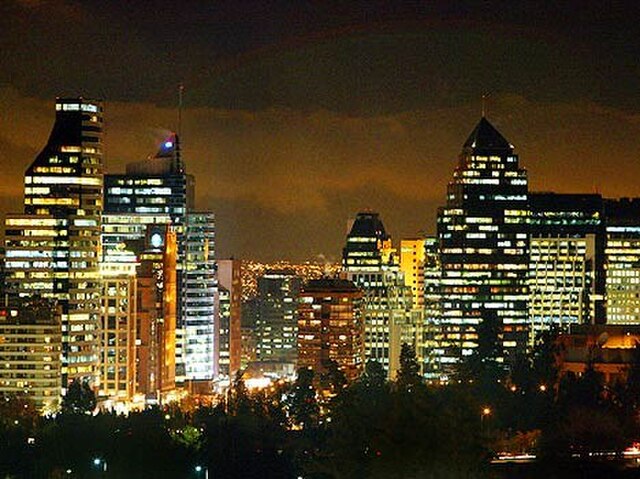 The city of Santiago at night