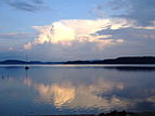 Abendstimmung über dem Stausee Lipno