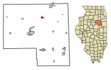 Livingston County Illinois Incorporated a Unincorporated areas Odell Highlighted.svg