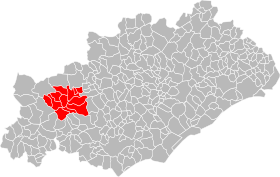 Ubicación de los municipios de Orb y Jaur