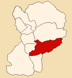 Location of the district of Huaylas (marked in red) in the province of Huaylas