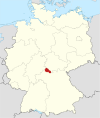 Tyskland, beliggenhed af Rhön-Grabfeld markeret
