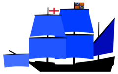 Position of command flags on Lord Admirals flagship (1545-1596).