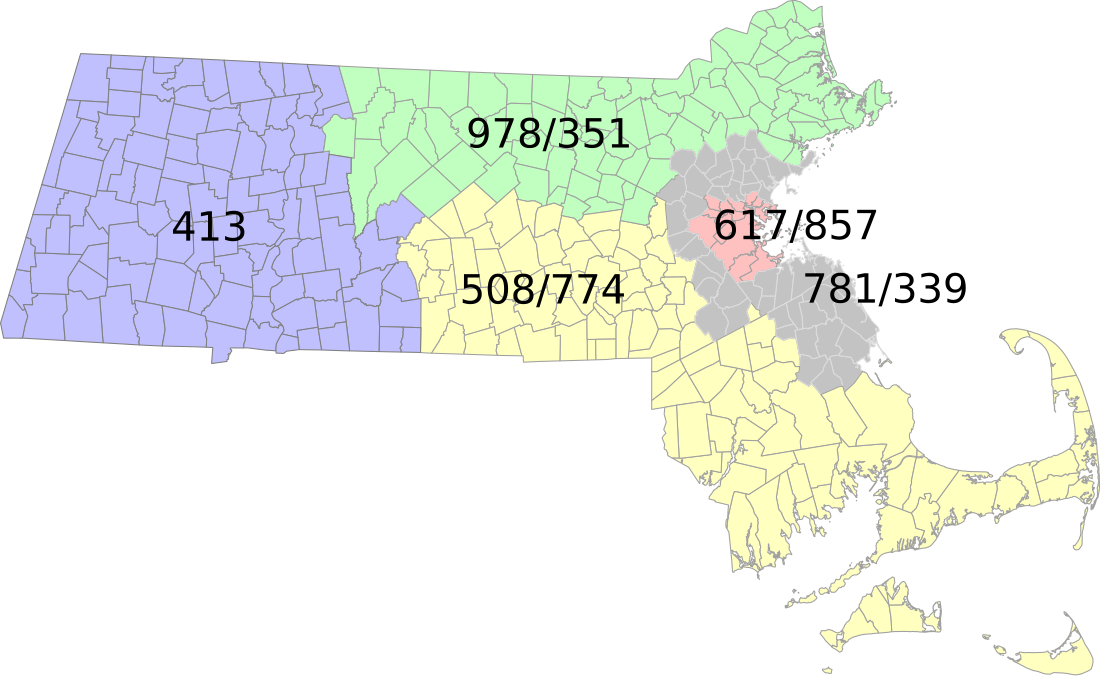 List of Massachusetts area codes