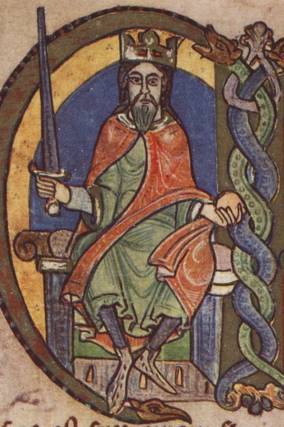 David I, King of Scotland as he is depicted in a mid-twelfth-century royal charter