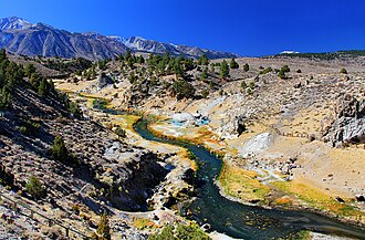 Hot Creek Panorama in the Summer Mammoth Hot Creek Panorama.jpg