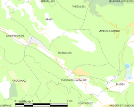 Mapa obce Rossillon