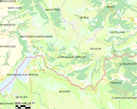 Mapa obce La Palud-sur-Verdon