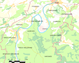 Mapa obce Ham-sur-Meuse