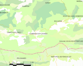 Poziția localității Cubières-sur-Cinoble