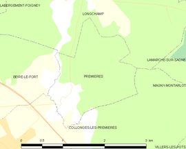 Mapa obce Premières