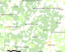 Mapa obce Saint-Pierre-de-Côle