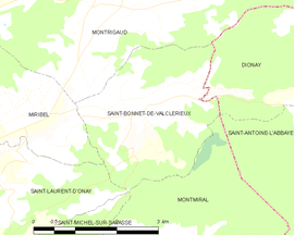 Mapa obce Saint-Bonnet-de-Valclérieux