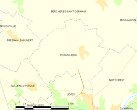 Mapa obce Poisvilliers