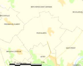 Poziția localității Poisvilliers