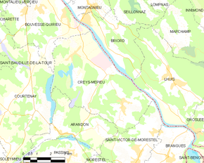 Poziția localității Creys-Mépieu