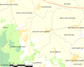 Mapa obce Nancray-sur-Rimarde