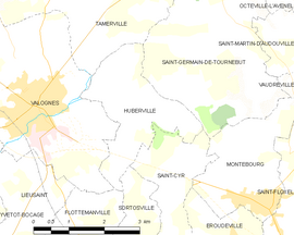 Mapa obce Huberville