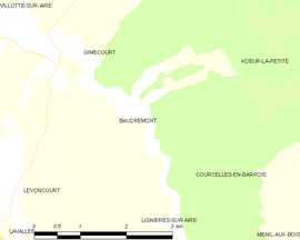 Mapa obce Baudrémont
