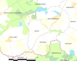 Mapa obce Ibigny