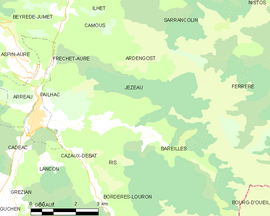 Mapa obce Jézeau