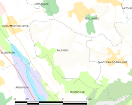 Mapa obce Faucigny