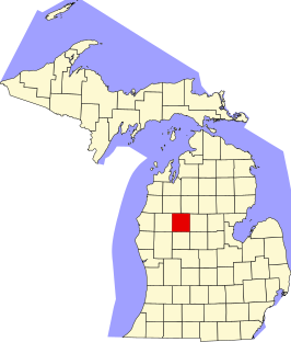 Locatie van Osceola County in Michigan