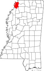Map of Mississippi highlighting Tunica County.svg