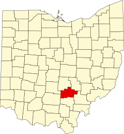 Karte von Hocking County innerhalb von Ohio