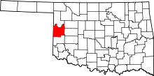 Map of Oklahoma highlighting Roger Mills County.svg