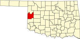 Map of Oklahoma highlighting Roger Mills County.svg