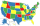 Carte en couleurs des États-Unis.