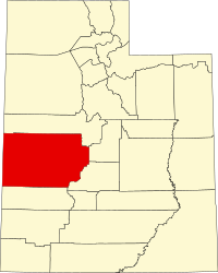 Map of Juta highlighting Millard County