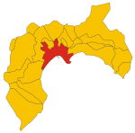 Map of comune of Cagliari (metropolitan city of Cagliari, region Sardinia, Italy) - 2016.svg