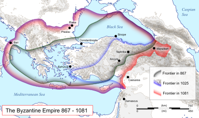 Map of the Byzantine Empire (867-1081) Map of the Byzantine Empire (867-1081).svg