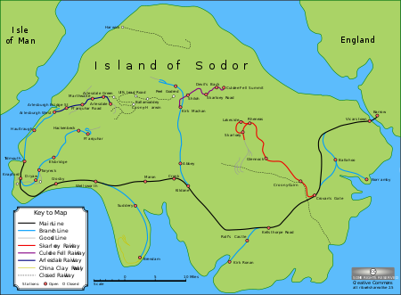 Карта железных дорог о. Содор
