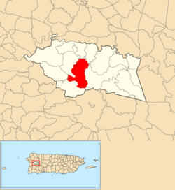 Emplacement de Maravilla Sur dans la municipalité de Las Marías indiqué en rouge