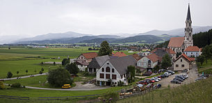 Blick auf die Ortschaft Maria Buch von Westen