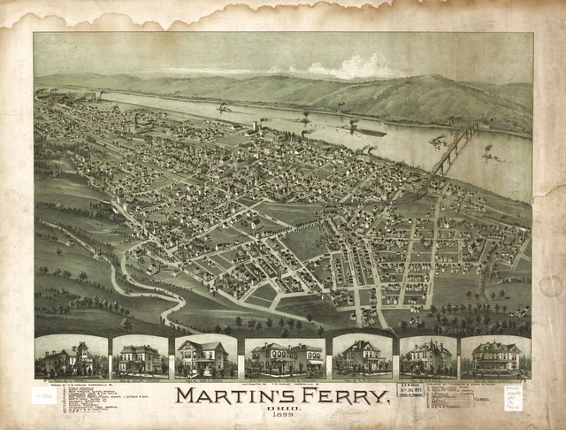 Aerial view of Martins Ferry in 1899