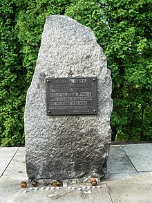 A memorial for the Polish Boy Scouts who died defending Katowice in September 1939. A number of fallen scouts were victims of the executions of 4 September 1939. Memorial to Polish Boy Scouts from 1939.JPG