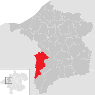 Lage der Gemeinde Mettmach im Bezirk Ried im Innkreis (anklickbare Karte)