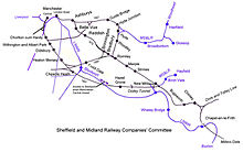 Map of CLC lines running into Manchester, The MSDR is to the left of the map. Midland to Manchester.jpg