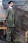 Portrait of Kuzmin by Alexander Golovin, 1910 Mikhail Kuzmin by Alexandr Golovin.jpg