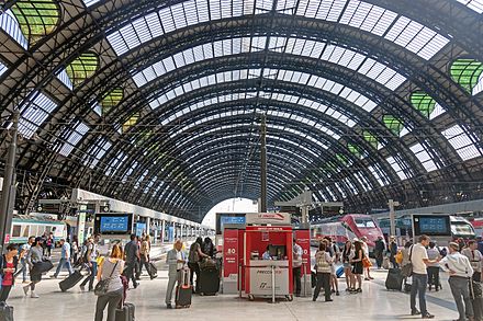 Milano Centrale railway station, the second busiest in Italy after Roma Termini