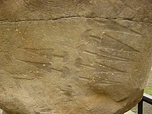 Engravings of Remedello-type daggers at Valcamonica Milano - Museo archeologico - Masso di Bornio (2800-2400 a.C.), Valcamonica - Pugnali - Foto Giovanni Dall'Orto - 21-march-2005 - 02.jpg