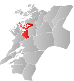 Namsosin sijainti Pohjois-Trøndelagin läänissä