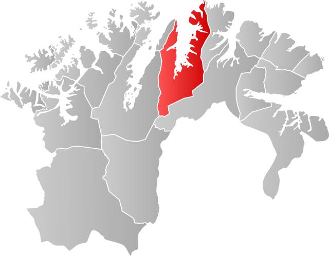 Lage der Kommune in der Provinz Finnmark