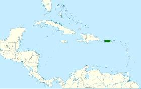 Distribución geográfica de la tangara puertorriqueña.